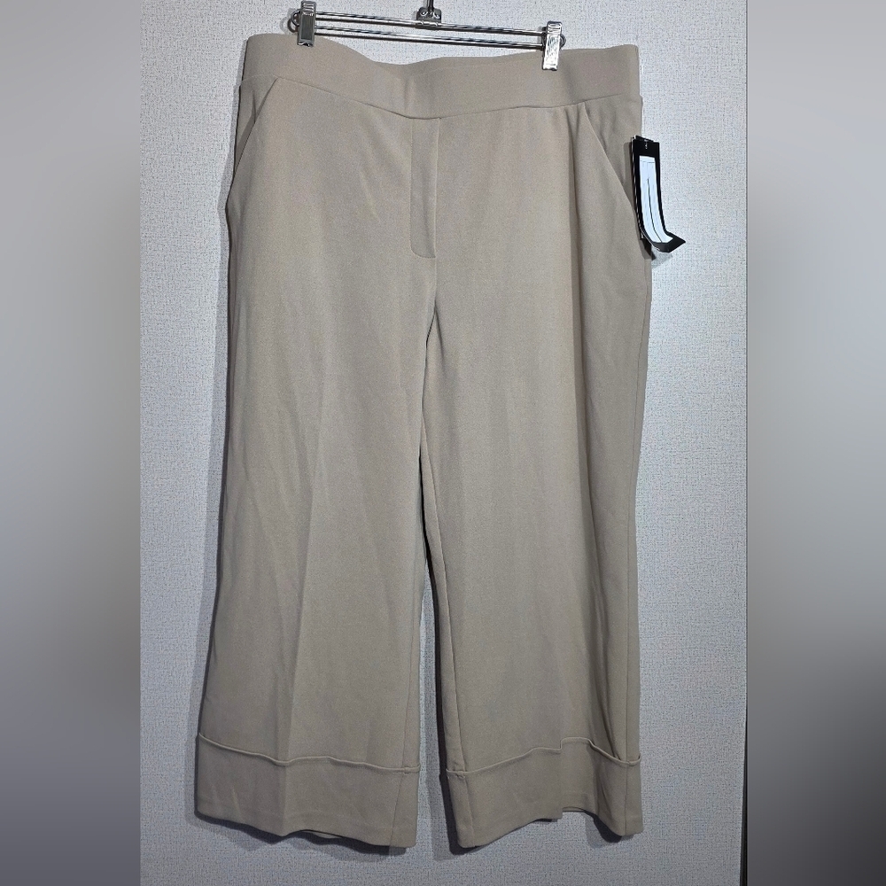 Elegant Wide Leg Tan Pants